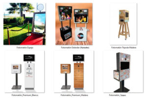 Modelos fotomatones disponibles para bodas, eventos y fiestas